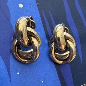 Trifari Gold Knot Clip-on Earrings